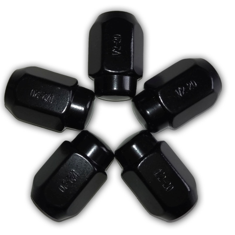 Nakrętki czarne zamknięte do felg stalowych 1/2 cala 35mm klucz 21